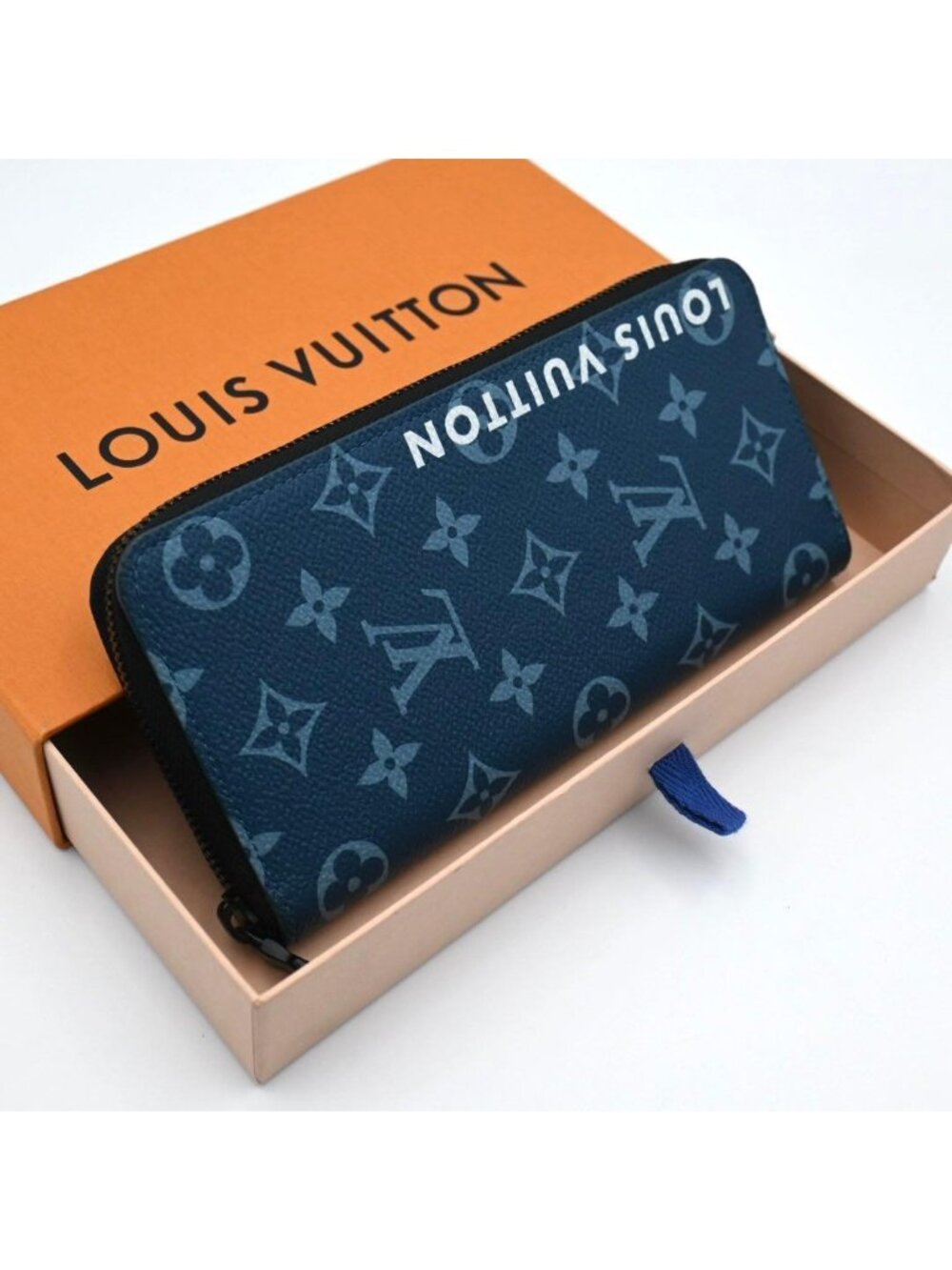 Louis Vuitton Monogram Zippy Wallet Vertical Blue
